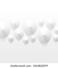 Abstract white Cone Top View, white Background, light and shadow ,Vector