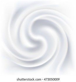 Abstract White Cream Swirl Vector Background. 