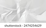 Abstract white crumpled paper texture background, White empty leaf of crumpled paper. Vector illustration