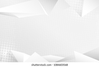 Abstract white crystals 3D and haft tone background