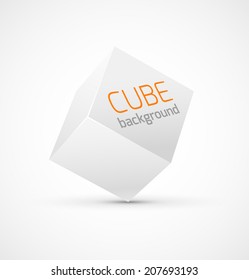 Abstract white cube background with shadow. Vector illustration