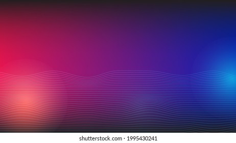 abstract white curve with lighting effect on red and blue gradient color background with copy space for technology and futuristic element design. vector illustration 