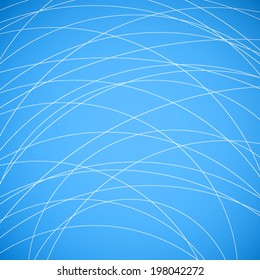 abstract white curve line pattern on blue sky background (vector)
