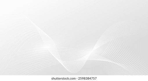 Abstract white curve line technology background with a sleek modern design. Vector illustration suitable for presentations, banners, websites, and futuristic digital concepts.