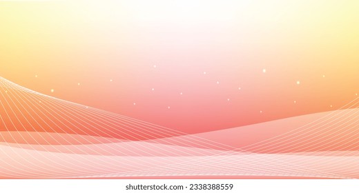 Abstract white curve lines on gradient background banner design. Vector illustration.