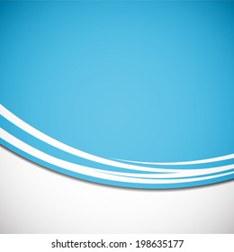 abstract white curve pattern on blue sky background (vector) 