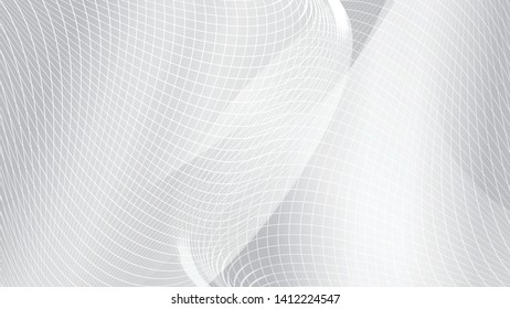 Abstract white curve wave mesh background. EPS10, vector and illustration.