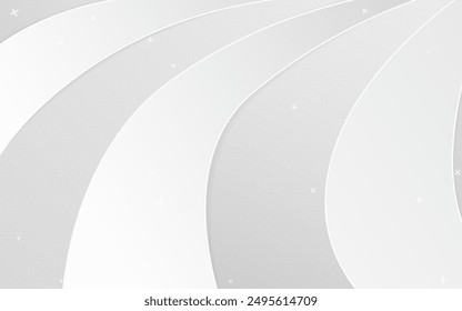 Abstractas líneas curvas blancas con sutil textura sobre fondo gris claro. Diseño elegante para proyectos modernos y minimalistas