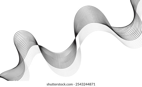 Onda curva branca abstrata no fundo cinza suave: Um fluxo minimalista de linhas dinâmicas e padrões elegantes para arte moderna, decoração de casa e design digital

