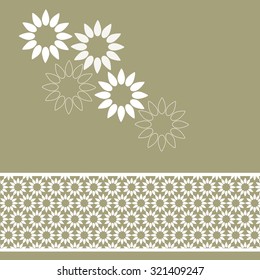 Abstract white daisy flowers background. Template for card