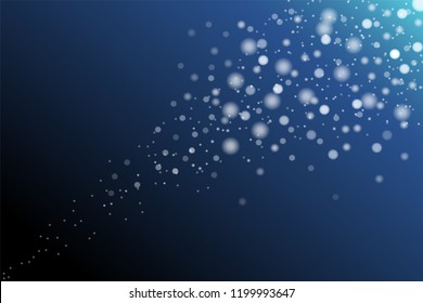 Abstract white defocused particle light at deep blue ocean background