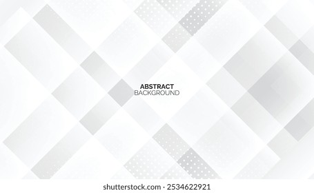 Abstract white diagonal geometric background whit dotted. Abstract clean horizontal banner. Vector