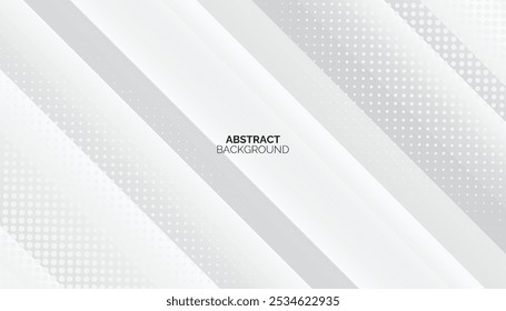 Abstractas fondo geométrico diagonal blanco con puntos. Anuncio Horizontal limpio y Abstractas. Vector