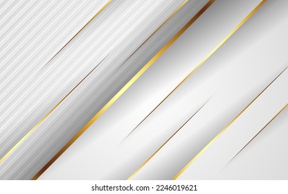 abstract white dimension texture with golden line shadow background. eps10 vector