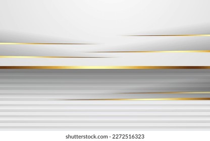 textura de dimensión blanca abstracta con fondo de sombra de línea dorada. vector eps10