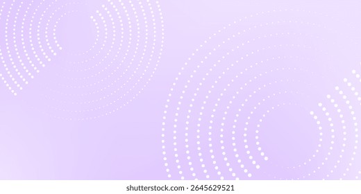 Abstract white Dot Circular Pattern on a purple Background