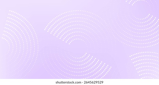 Abstract white Dot Circular Pattern on a purple Background