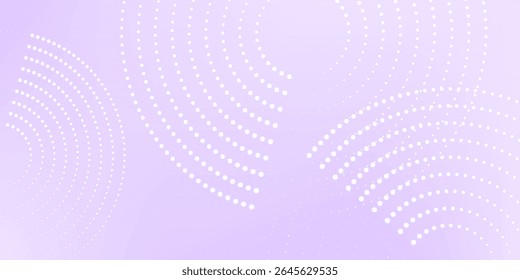 Abstract white Dot Circular Pattern on a purple Background