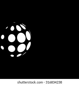 Abstract white dots, black background for your text and logo. Stock vector illustration.




