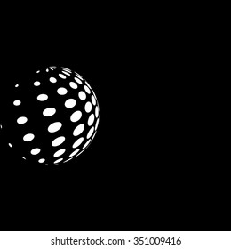 Abstract white dots, black background for your text and logo 