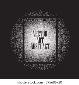 Abstract White Dots on Black background in black frame.
