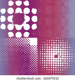 Abstract white dots on colorful background. Vector