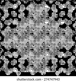 Abstract White Dots Vector Illustration. Black Background