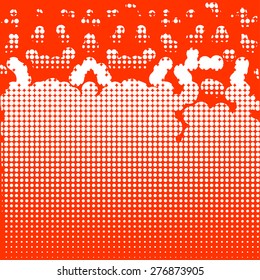 Abstract White Dots Vector Illustration. Orange Background
