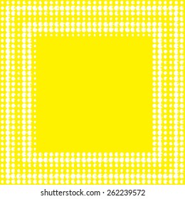 Abstract white dots, yellow background, illustration.










