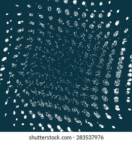 Abstract white dotted, blue background illustration. Outbox







