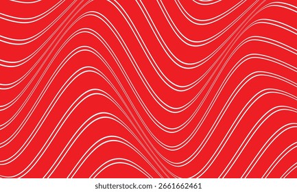 abstrato branco duplo linha fina onda padrão em vermelho adequado para o fundo.
