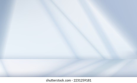 Abstract white empty studio room background minimal wall scene with light anf shadow for product presentation display. Vector illustration