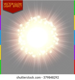 Abstract white explosion with spark and ray modern design. Glow star burst light effect. Supernova light vector transparent background. Flash flare sun core. Burning cloud