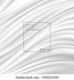 Abstract white fabric. Vector background. Wedding gray and pearl background. Luxurious satin and silk texture.
