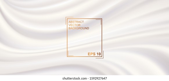 Abstract white fabric. Vector background. Wedding gray and pearl background. Luxurious satin and silk texture.
