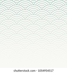 Abstract white fish scale background with space, Japanese style pattern background, Wave concept background, Vector