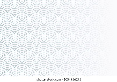 Abstract white fish scale background with space, Japanese style pattern background, Wave concept background, Vector