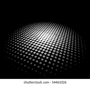Abstract white flashing circles in dark