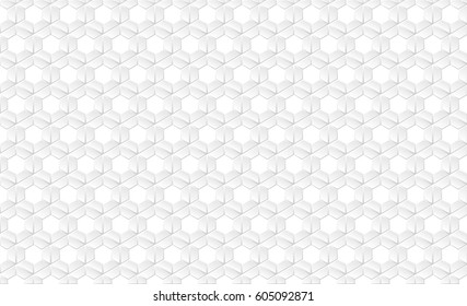 Abstract white flat hexagonal honeycomb futuristic cell pattern background. Vector illustration