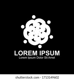 
Abstract White Flower Logo. Creative Logo Design Template. Isolated on a Dark Background.