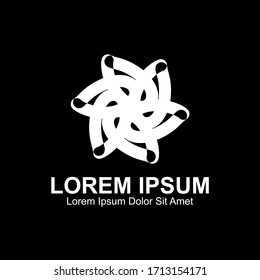 
Abstract White Flower Logo. Creative Logo Design Template. Isolated on a Dark Background.