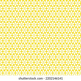 Abstract white flower on yellow background. Colorful geometrical pattern. Modern design. White flower shape on yellow background.
