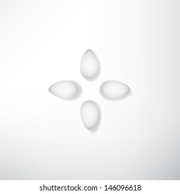 abstract white flowers with shadows