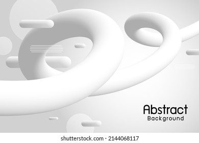 Abstract white fluid background design 3d vector illustration