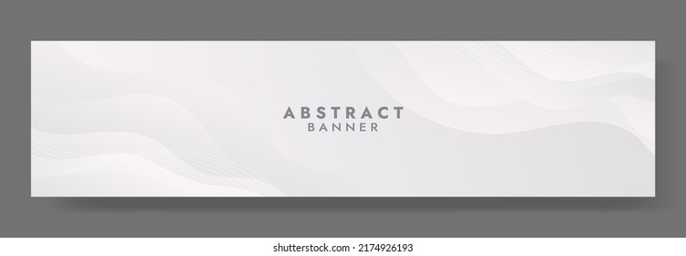 Abstract White Fluid Banner Template. Modern background design. gradient color. Dynamic Waves. Liquid shapes composition. Fit for banners