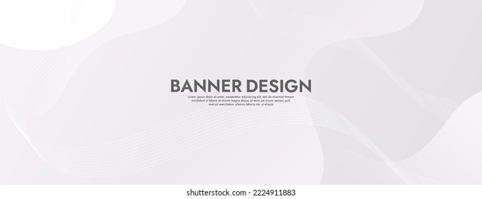 Abstract White Fluid Banner Template. Modern background design. gradient color. Dynamic Waves. Liquid shapes composition. Fit for banners