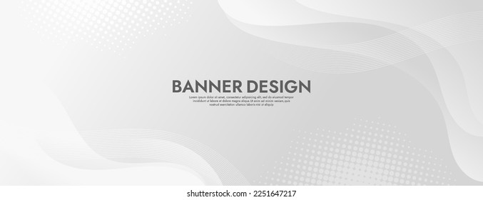 Abstract White Fluid Banner Template. Modern background design. gradient color. Dynamic Waves. Liquid shapes composition. Fit for banners