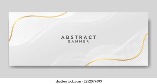 Abstract White Fluid Banner Template. Modern background design. gradient color. Dynamic Waves. Liquid shapes composition. Fit for banners