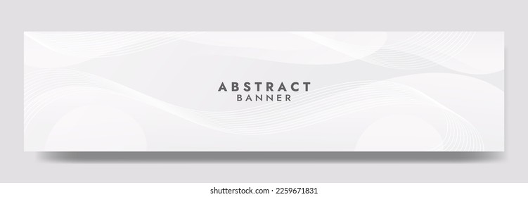 Abstract White Fluid Banner Template. Modern background design. gradient color. Dynamic Waves. Liquid shapes composition. Fit for banners