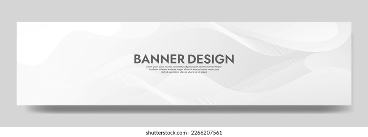 Abstract White Fluid Banner Template. Modern  background design. gradient color. Dynamic Waves. Liquid shapes composition.  Fit for banners